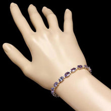 Load image into Gallery viewer, 17.60Ct Natural Tanzanite and Diamond 14K Solid Yellow Gold Bracelet
