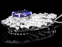 Load image into Gallery viewer, 9.50Ct Natural Tanzanite &amp; Diamond 14K Solid White Gold Pendant