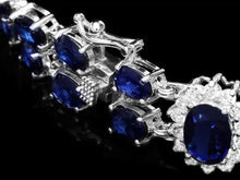 Load image into Gallery viewer, 23.30 Natural Blue Sapphire and Diamond 14K Solid White Gold Bracelet