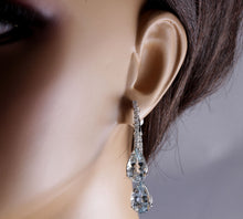 Load image into Gallery viewer, Exquisite 21.79 Carats Natural Aquamarine and Diamond 14K Solid Rose Gold Earrings