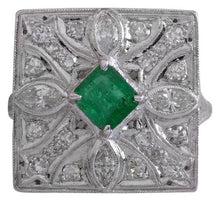 Load image into Gallery viewer, 2.44 Carats Natural Emerald and VS Diamond 14K Solid White Gold Ring