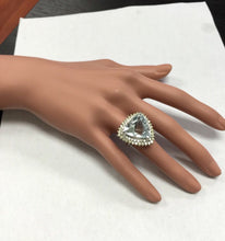 Load image into Gallery viewer, 17.22 Carats Natural Very Nice Looking Aquamarine and Diamond 14K Solid White Gold Ring