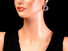 Load image into Gallery viewer, 22.70ct Natural Amethyst and Diamond 14K Solid White Gold Earrings