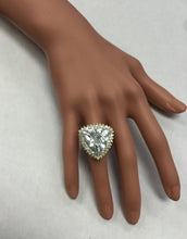Load image into Gallery viewer, 17.22 Carats Natural Very Nice Looking Aquamarine and Diamond 14K Solid White Gold Ring