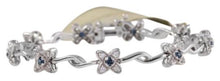 Load image into Gallery viewer, 1.30 Carats Natural Sapphire and Diamond 14k Solid White Gold Bracelet