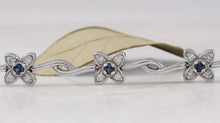 Load image into Gallery viewer, 1.30 Carats Natural Sapphire and Diamond 14k Solid White Gold Bracelet