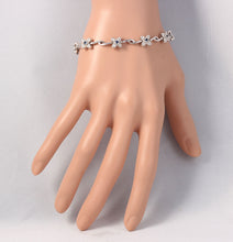 Load image into Gallery viewer, 1.30 Carats Natural Sapphire and Diamond 14k Solid White Gold Bracelet