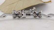 Load image into Gallery viewer, 1.30 Carats Natural Sapphire and Diamond 14k Solid White Gold Bracelet