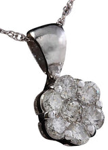 Load image into Gallery viewer, Splendid .88 Carats Natural Diamond 14K Solid White Gold Necklace