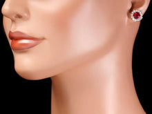 Load image into Gallery viewer, 4.80ct Natural Red Ruby and Diamond 14K Solid White Gold Earrings