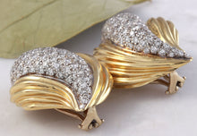 Load image into Gallery viewer, Unique Exquisite 4.20 Carats VVS Natural Diamond 14K Solid Yellow Earrings