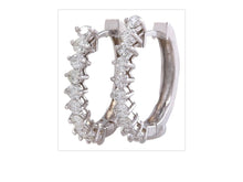 Load image into Gallery viewer, Exquisite 1.25 Carats Natural Diamond 14K Solid White Gold Huggie Earrings