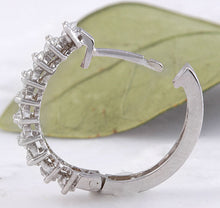 Load image into Gallery viewer, Exquisite 1.25 Carats Natural Diamond 14K Solid White Gold Huggie Earrings