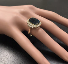 Load image into Gallery viewer, 10.15 Carats Natural Impressive London Blue Topaz and Diamond 14K Yellow Gold Ring