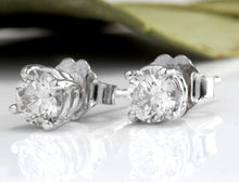 Load image into Gallery viewer, Exquisite 1.00 Carats Natural Diamond 14K Solid White Gold Stud Earrings