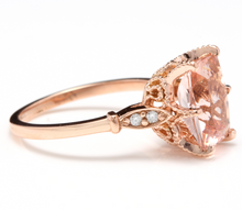 Load image into Gallery viewer, 3.08 Carats Natural Morganite and Diamond 14K Solid Rose Gold Ring