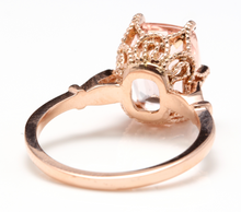 Load image into Gallery viewer, 3.08 Carats Natural Morganite and Diamond 14K Solid Rose Gold Ring