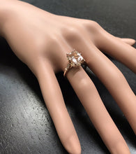 Load image into Gallery viewer, 3.08 Carats Natural Morganite and Diamond 14K Solid Rose Gold Ring