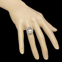 Load image into Gallery viewer, 7.20 Carats Natural Morganite and Diamond 14K Solid White Gold Ring