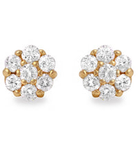 Load image into Gallery viewer, Exquisite 1.00 Carat Natural Diamond 14K Solid Yellow Gold Earrings