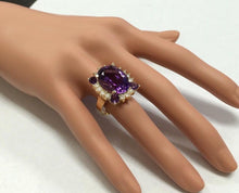 Load image into Gallery viewer, 16.85 Carats Natural Amethyst and Diamond 14k Solid Yellow Gold Ring