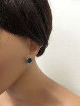 Load image into Gallery viewer, Exquisite Top Quality 4.25 Carats Natural London Blue Topaz 14K Solid Yellow Gold Stud Earrings