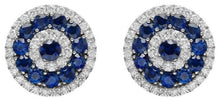 Load image into Gallery viewer, 6.20 Carats Natural Sapphire and Diamond 14K Solid White Gold Earrings