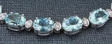 Load image into Gallery viewer, Very Impressive 25.75 Carats Natural Aquamarine &amp; Diamond 14K Solid White Gold Bracelet