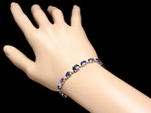 Load image into Gallery viewer, 14.50 Natural Blue Sapphire and Diamond 14K Solid White Gold Bracelet