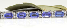 Load image into Gallery viewer, Very Impressive 12.45 Carats Natural Tanzanite &amp; Diamond 14K Solid White Gold Bracelet