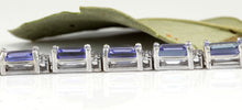 Load image into Gallery viewer, Very Impressive 12.45 Carats Natural Tanzanite &amp; Diamond 14K Solid White Gold Bracelet