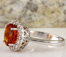 Load image into Gallery viewer, 2.55 Carats Exquisite Natural Madeira Citrine and Diamond 14K Solid White Gold Ring