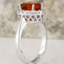 Load image into Gallery viewer, 2.55 Carats Exquisite Natural Madeira Citrine and Diamond 14K Solid White Gold Ring