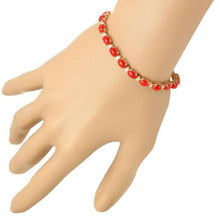 Load image into Gallery viewer, Very Impressive 11.50 Carats Natural Coral &amp; Diamond 14K Solid Yellow Gold Bracelet