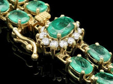 Load image into Gallery viewer, 18.40Ct Natural Emerald and Diamond 18K Solid Yellow Gold Bracelet