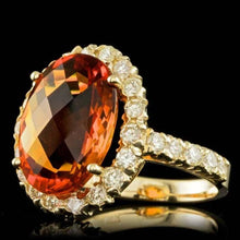 Load image into Gallery viewer, 8.10 Carats Natural Citrine and Diamond 14K Solid Yellow Gold Ring