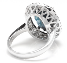 Load image into Gallery viewer, 12.15 Carats Exquisite Natural Blue Sapphire and Diamond 14K Solid White Gold Ring