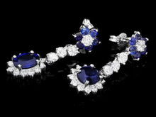 Load image into Gallery viewer, 4.90 Carats Natural Sapphire and Diamond 14K Solid White Gold Earrings