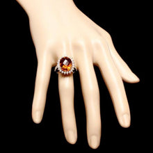 Load image into Gallery viewer, 9.00 Carats Natural Citrine and Diamond 14k Solid Yellow Gold Ring