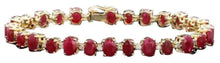 Load image into Gallery viewer, 23.80Ct Natural Red Ruby and Diamond 14K Solid Yellow Gold Bracelet