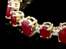 Load image into Gallery viewer, 23.80Ct Natural Red Ruby and Diamond 14K Solid Yellow Gold Bracelet