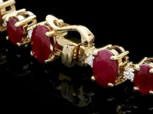 Load image into Gallery viewer, 23.80Ct Natural Red Ruby and Diamond 14K Solid Yellow Gold Bracelet