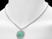 Load image into Gallery viewer, 19.80Ct Natural Emerald and Diamond 18K Solid White Gold Necklace