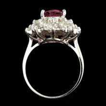 Load image into Gallery viewer, 5.00 Carats Natural Tourmaline and Diamond 14K Solid White Gold Ring