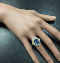 Load image into Gallery viewer, 5.00 Carats Natural Splendid Tanzanite and Diamond 14K Solid Yellow Gold Ring