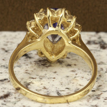 Load image into Gallery viewer, 2.65 Carats Natural Splendid Tanzanite and Diamond 14K Solid Yellow Gold Ring