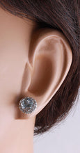 Load image into Gallery viewer, Exquisite 3.05 Carats Natural Aquamarine and Diamond 14K Solid White Gold Stud Earrings