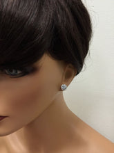 Load image into Gallery viewer, Exquisite 3.05 Carats Natural Aquamarine and Diamond 14K Solid White Gold Stud Earrings