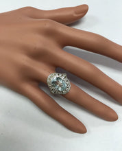Load image into Gallery viewer, 5.85 Carats Natural Aquamarine and Diamond 14K Solid White Gold Ring
