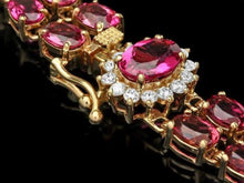 Load image into Gallery viewer, 21.40Ct Natural Tourmaline and Diamond 14K Solid Yellow Gold Bracelet